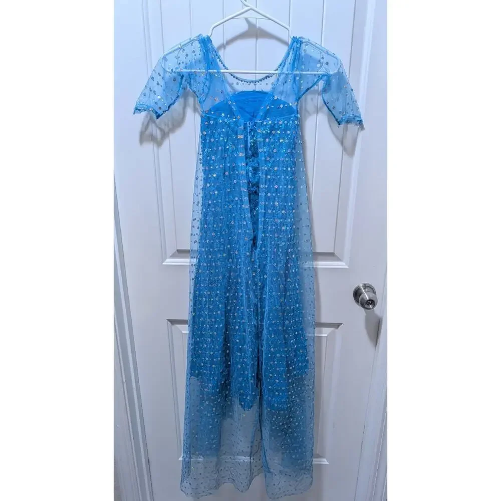Disney Frozen 2 Elsa Blue Sequin Princess Dress Sz 4 Halloween Costume Cosplay